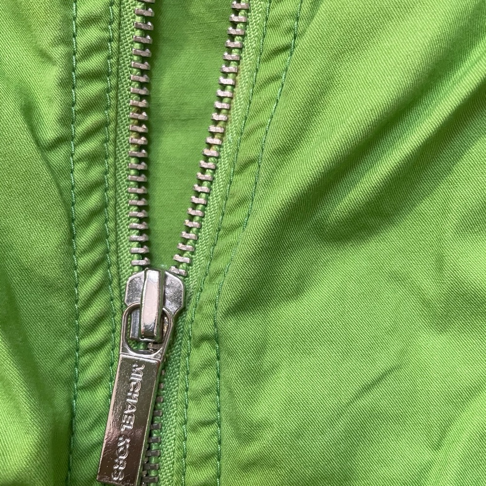 MICHAEL KORS GREEN ZIP UP DRAWSTRING DRESS XS - Picture 7 of 7